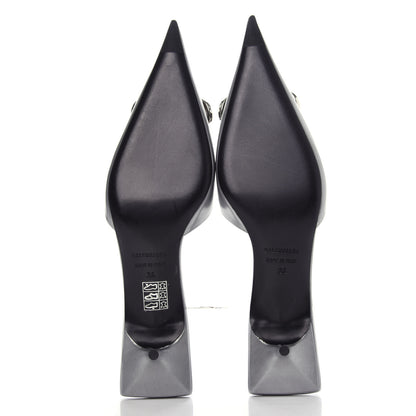 Balenciaga Calfskin BB Pointy Toe Mule 36 Gray 6 of 11