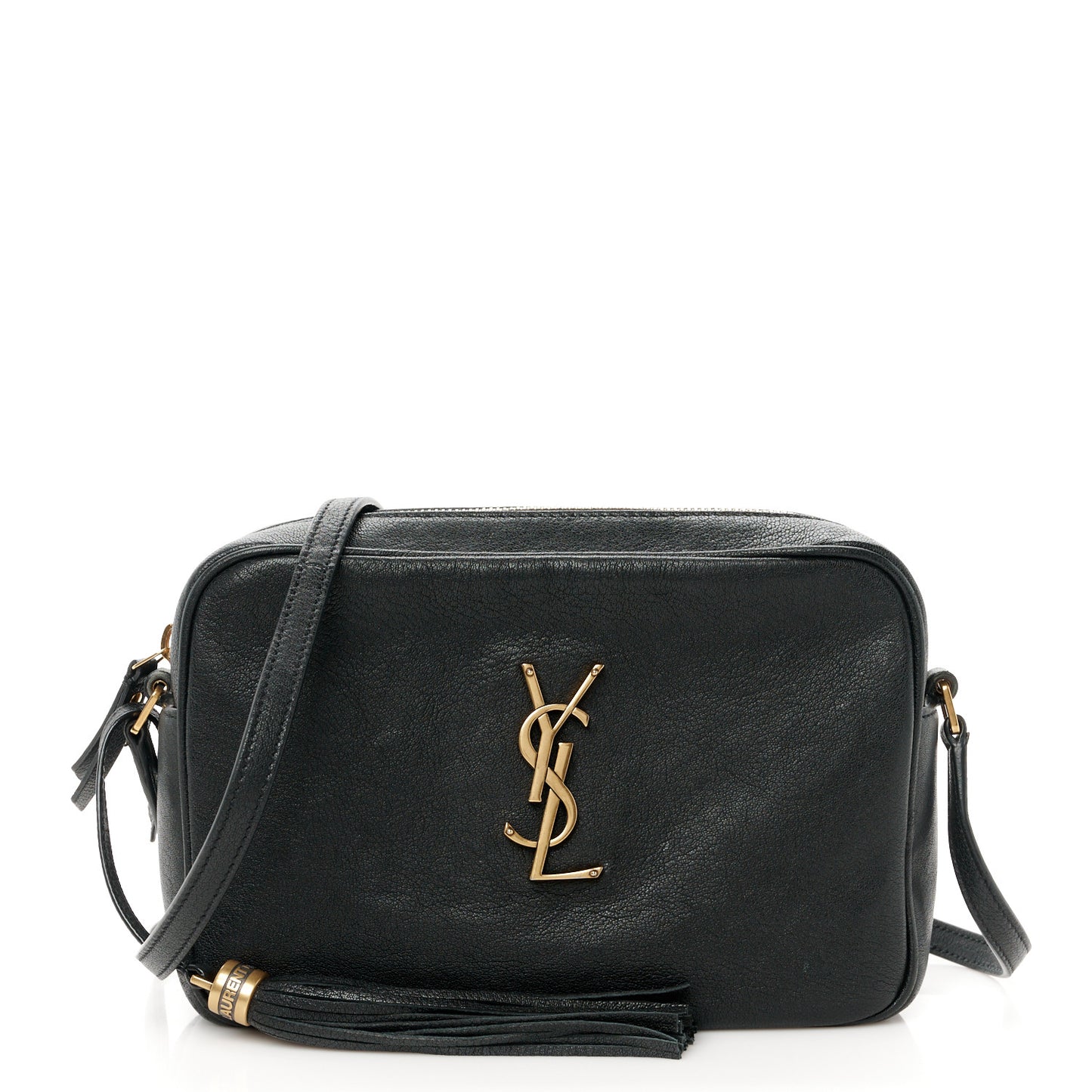 Grained Lambskin Monogram Lou Camera Bag Black