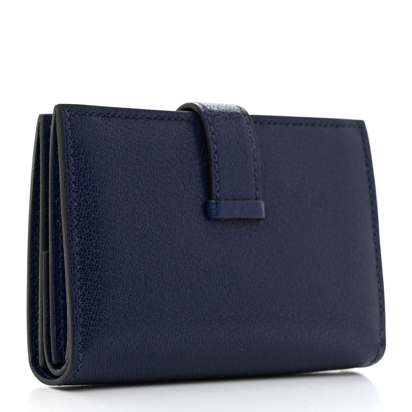 Chevre Mysore Mini Bearn Wallet Bleu Saphir