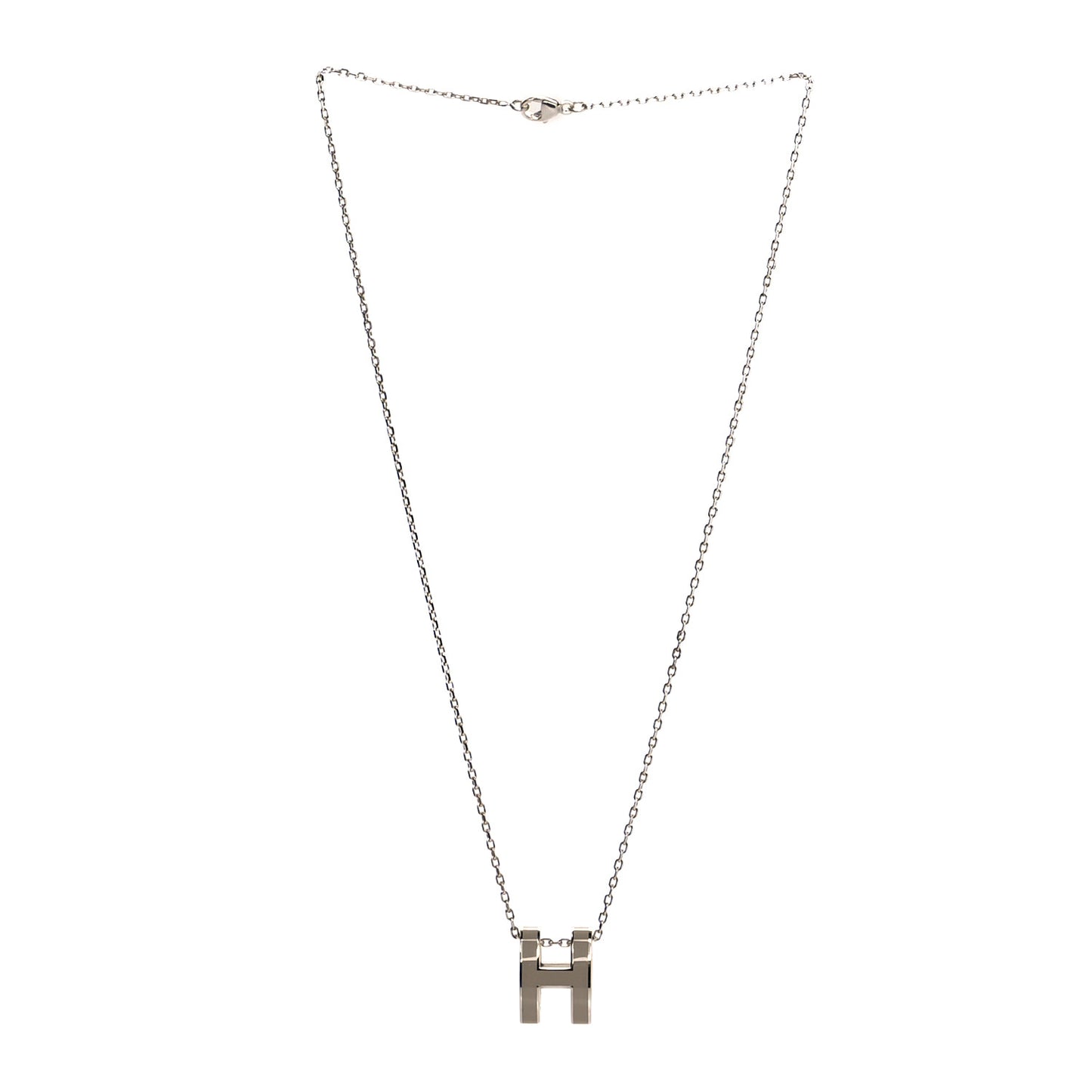 Lacquered Palladium Pop H Pendant Necklace Etain