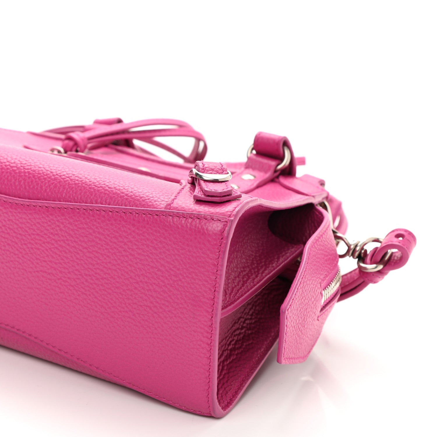 Balenciaga Grained Calfskin Neo Classic Silver Hardware Mini City Fuchsia 8 of 8