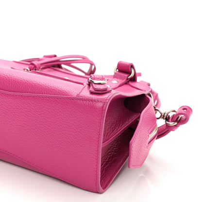 Balenciaga Grained Calfskin Neo Classic Silver Hardware Mini City Fuchsia 8 of 8