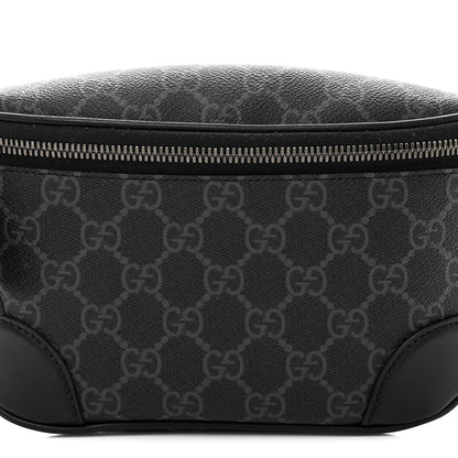 Gucci GG Supreme Monogram Emblem Calfskin Small Belt Bag Black Grey 8 of 10