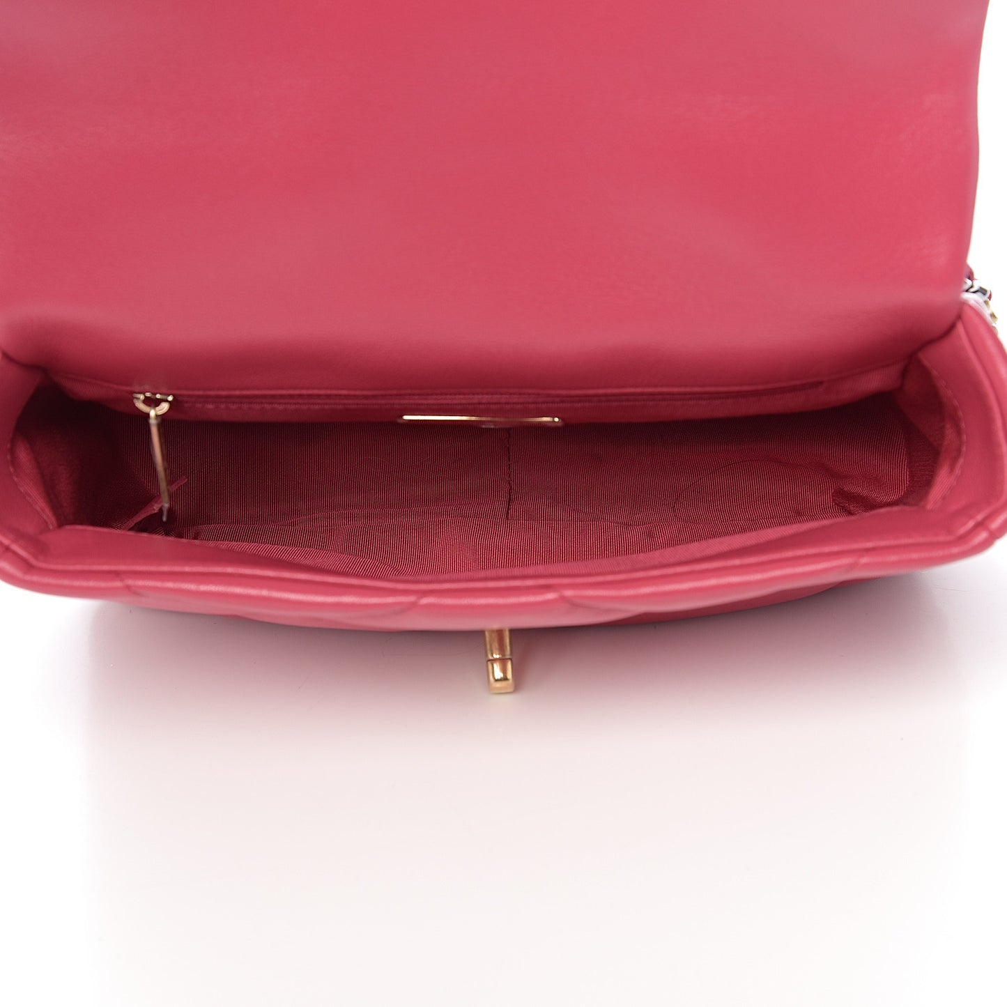Lambskin Quilted Medium 19 Flap Dark Pink