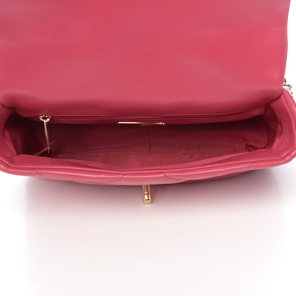 Chanel Lambskin Quilted Medium 19 Flap Dark Pink 4 of 10