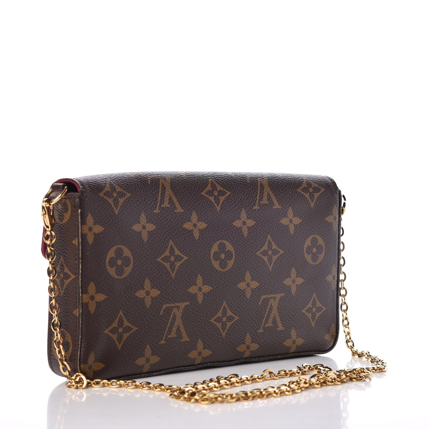 Monogram Pochette Felicie Chain Wallet Fuchsia