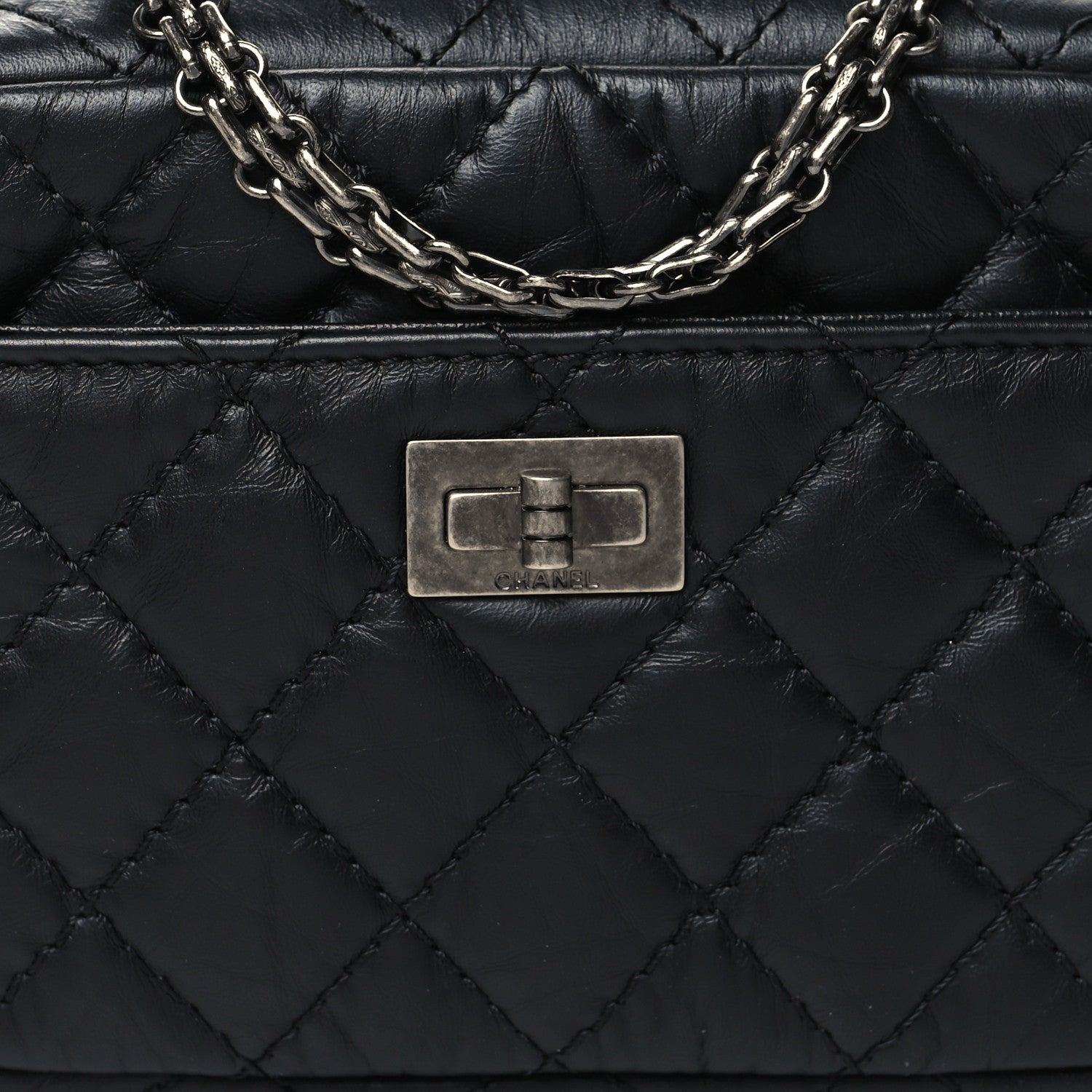 Chanel Aged Calfskin Quilted Mini Reissue Camera Case Black 7 of 9