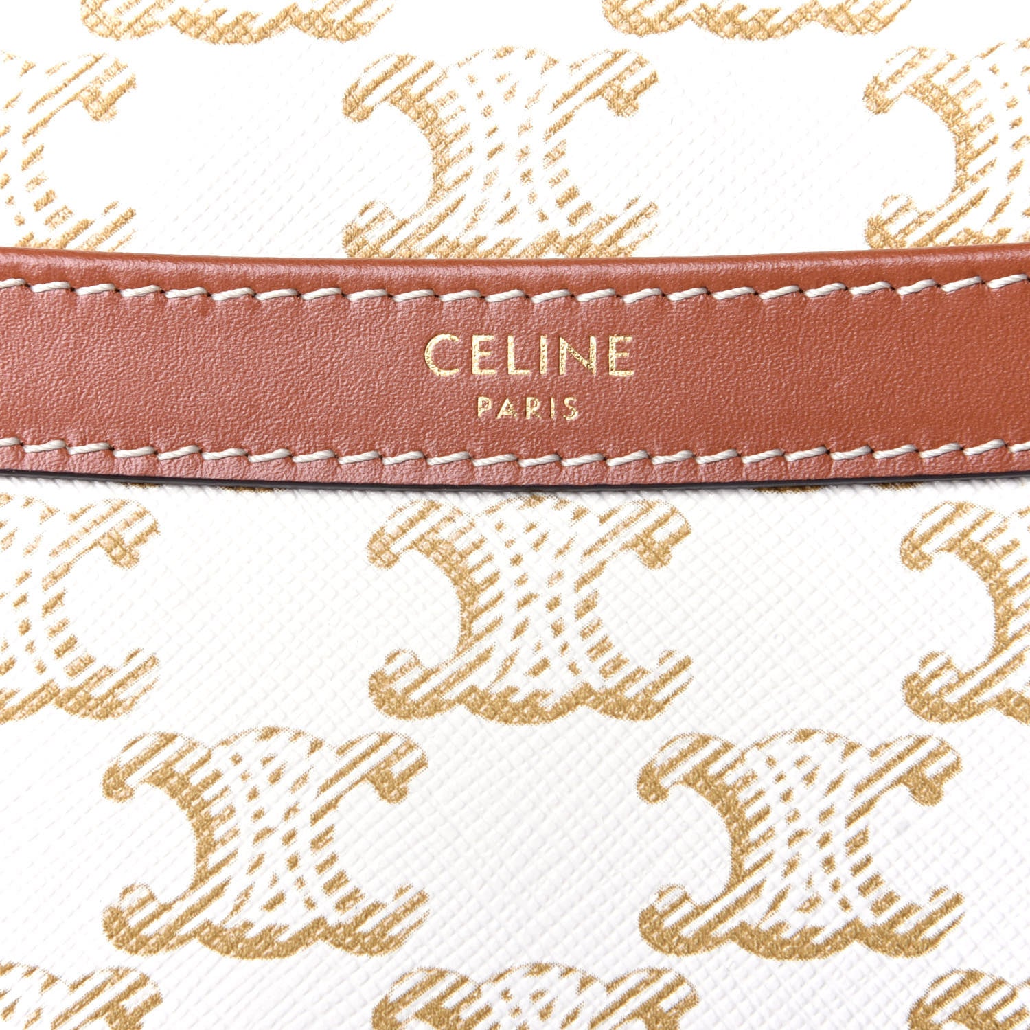 Celine Calfskin Triomphe Canvas Small Patapans White 5 of 9