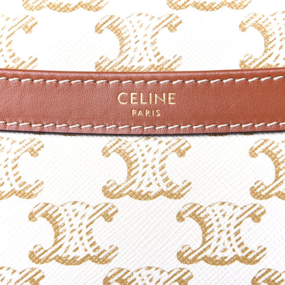 Celine Calfskin Triomphe Canvas Small Patapans White 5 of 9