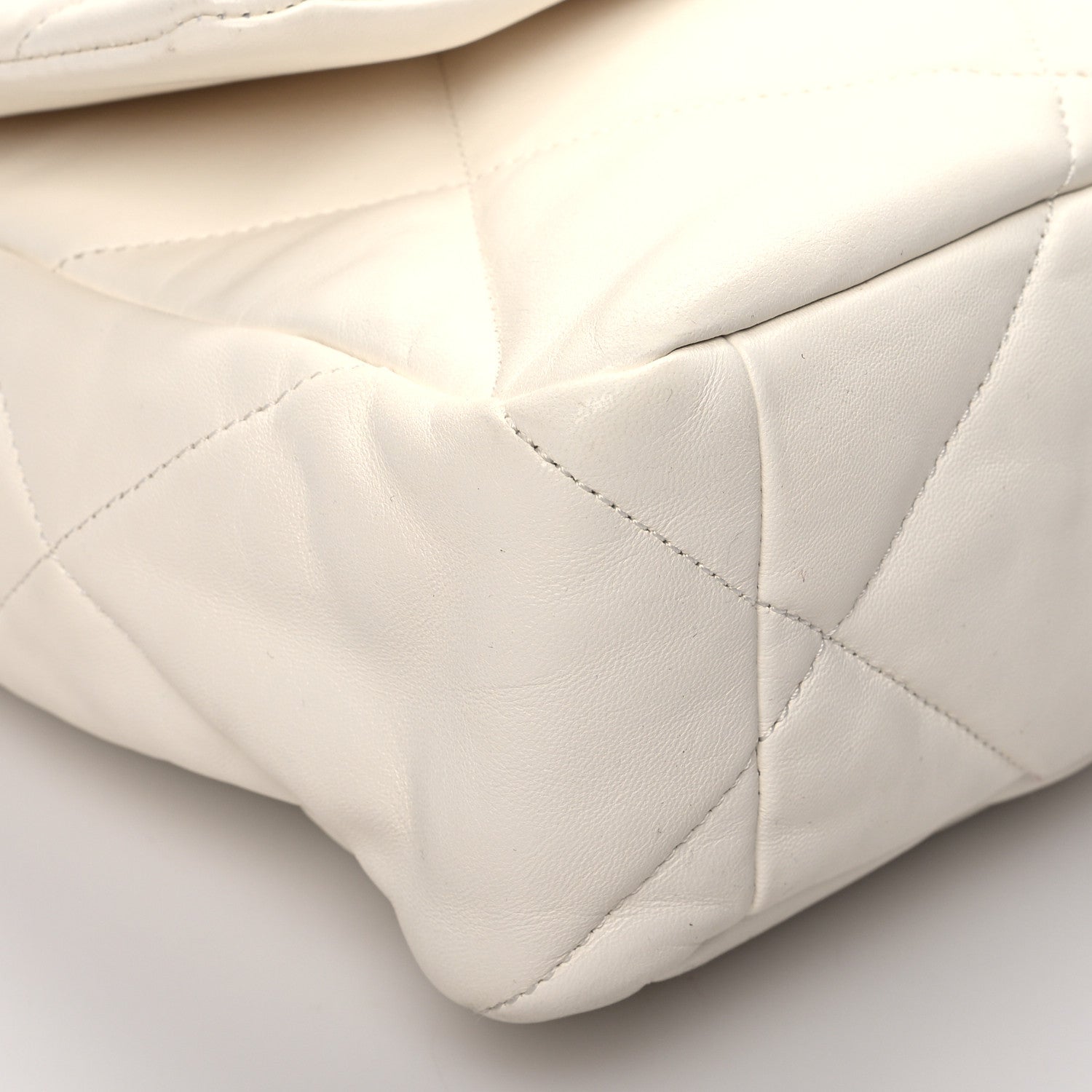Chanel Lambskin Quilted Large Chanel 19 Flap White 8 of 13