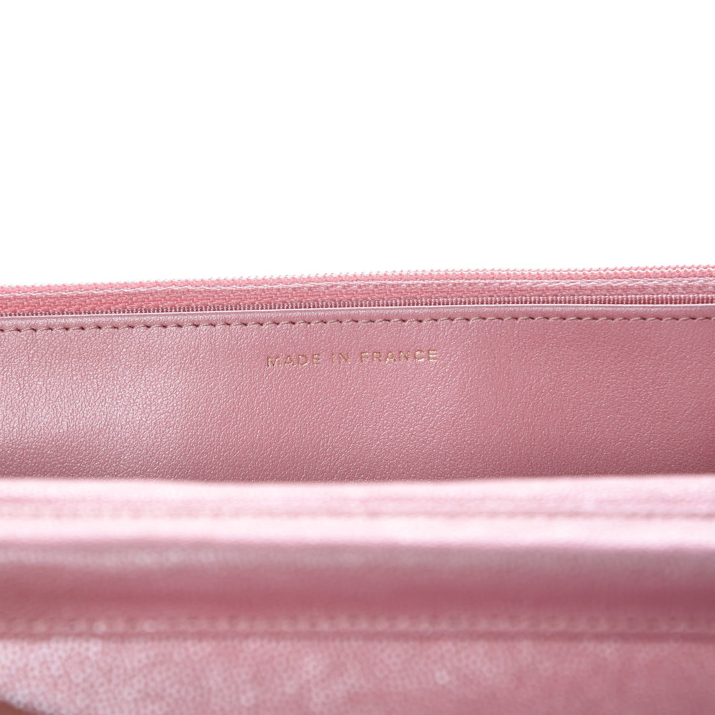 Iridescent Caviar Quilted Wallet on Chain WOC Rose Pink