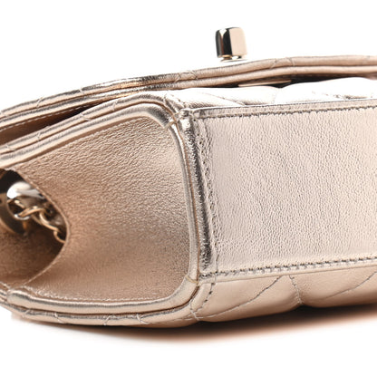 Chanel Metallic Lambskin Quilted Mini Trendy CC Clutch With Chain Gold 7 of 8