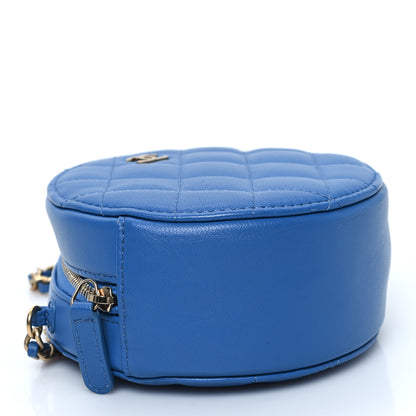 Chanel Lambskin Quilted Round Clutch With Chain Blue 4 of 10