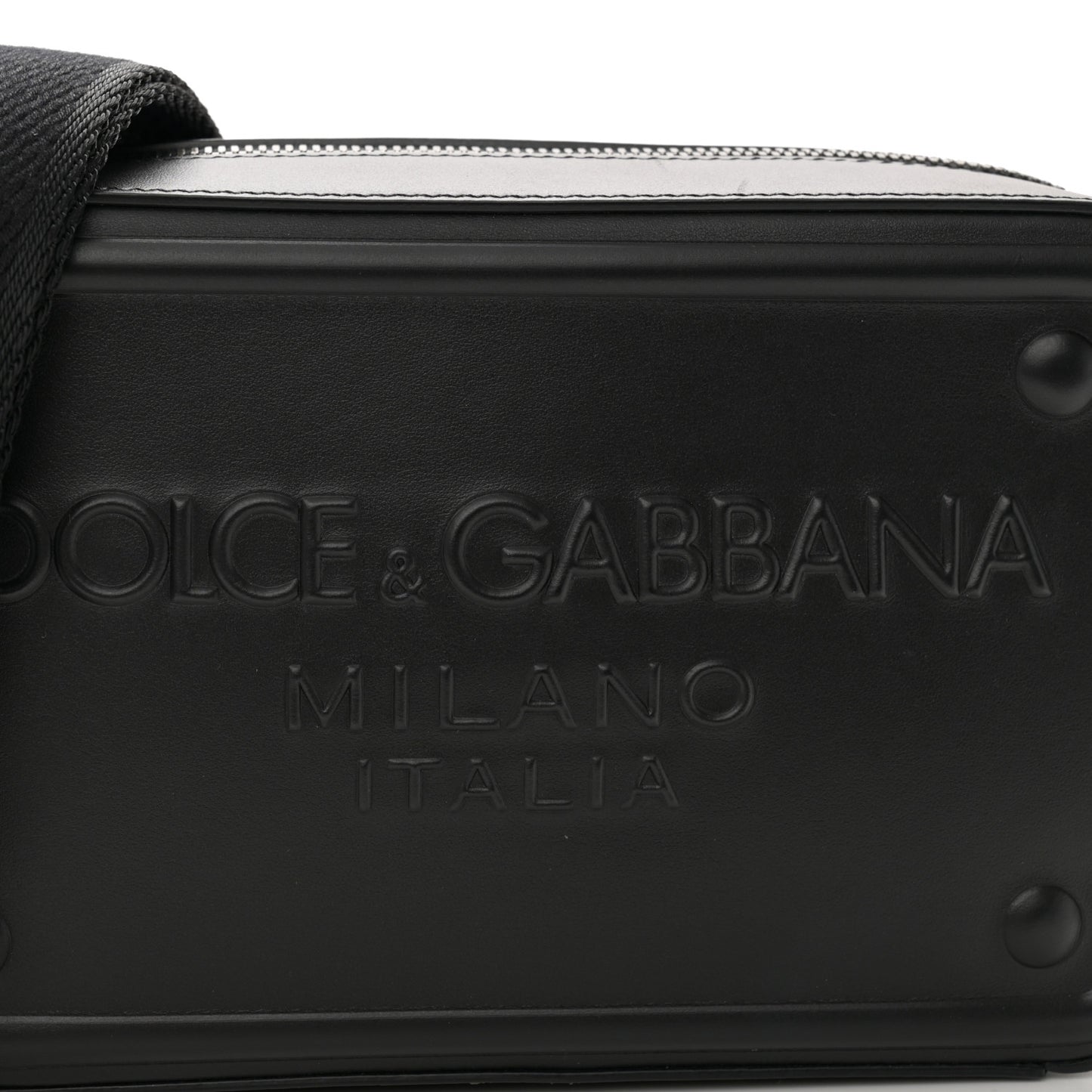 Calfskin Embossed DG Logo Crossbody Bag Black