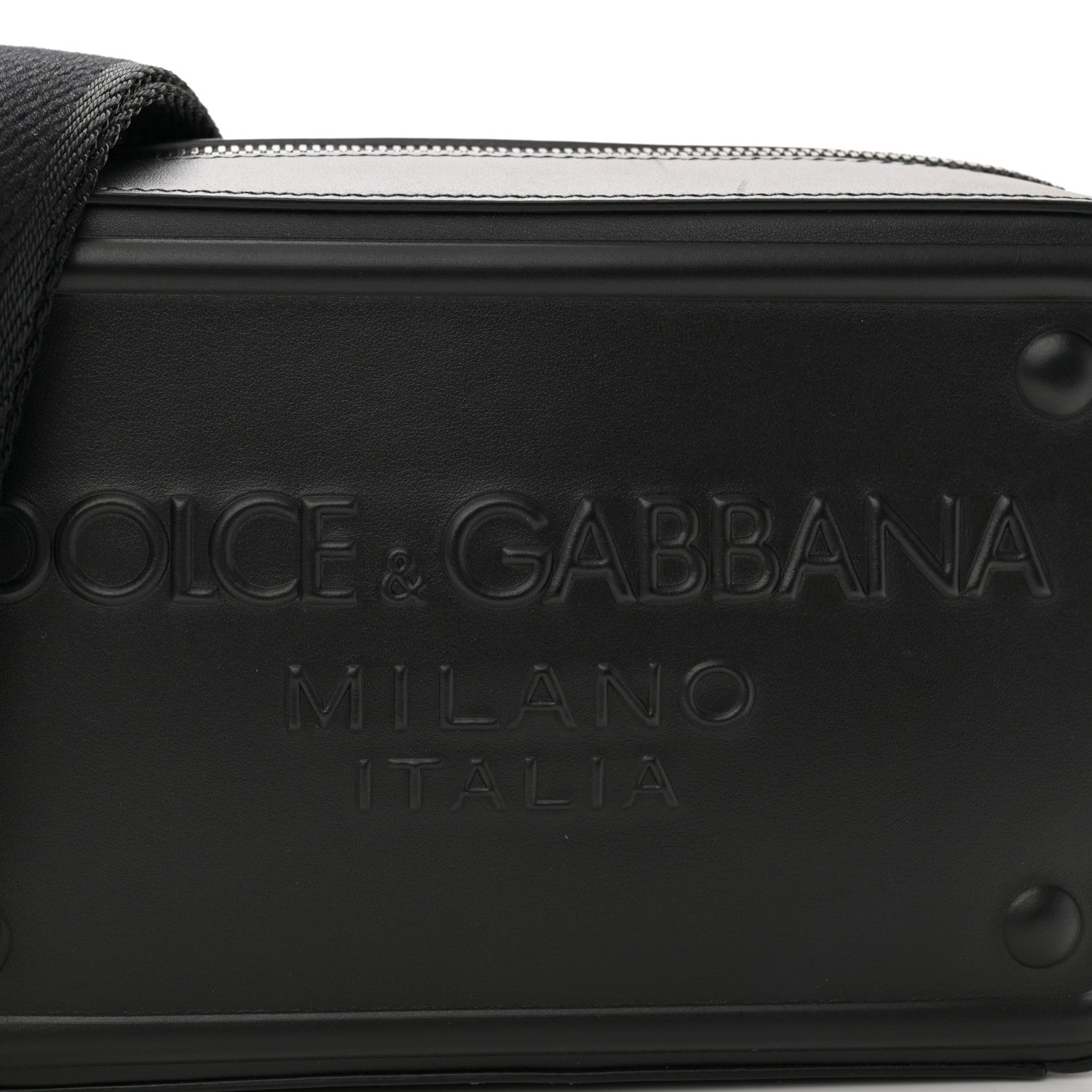 Dolce & Gabbana Calfskin Embossed DG Logo Crossbody Bag Black 8 of 10