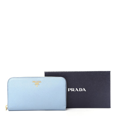 Prada Saffiano Metal Zip Around Wallet Astrale 10 of 10
