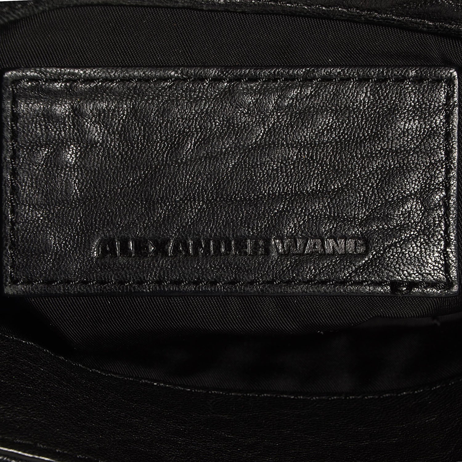 Alexander Wang Pebbled Lambskin Lia Sling Black with Antique Brass Hardware 6 of 6