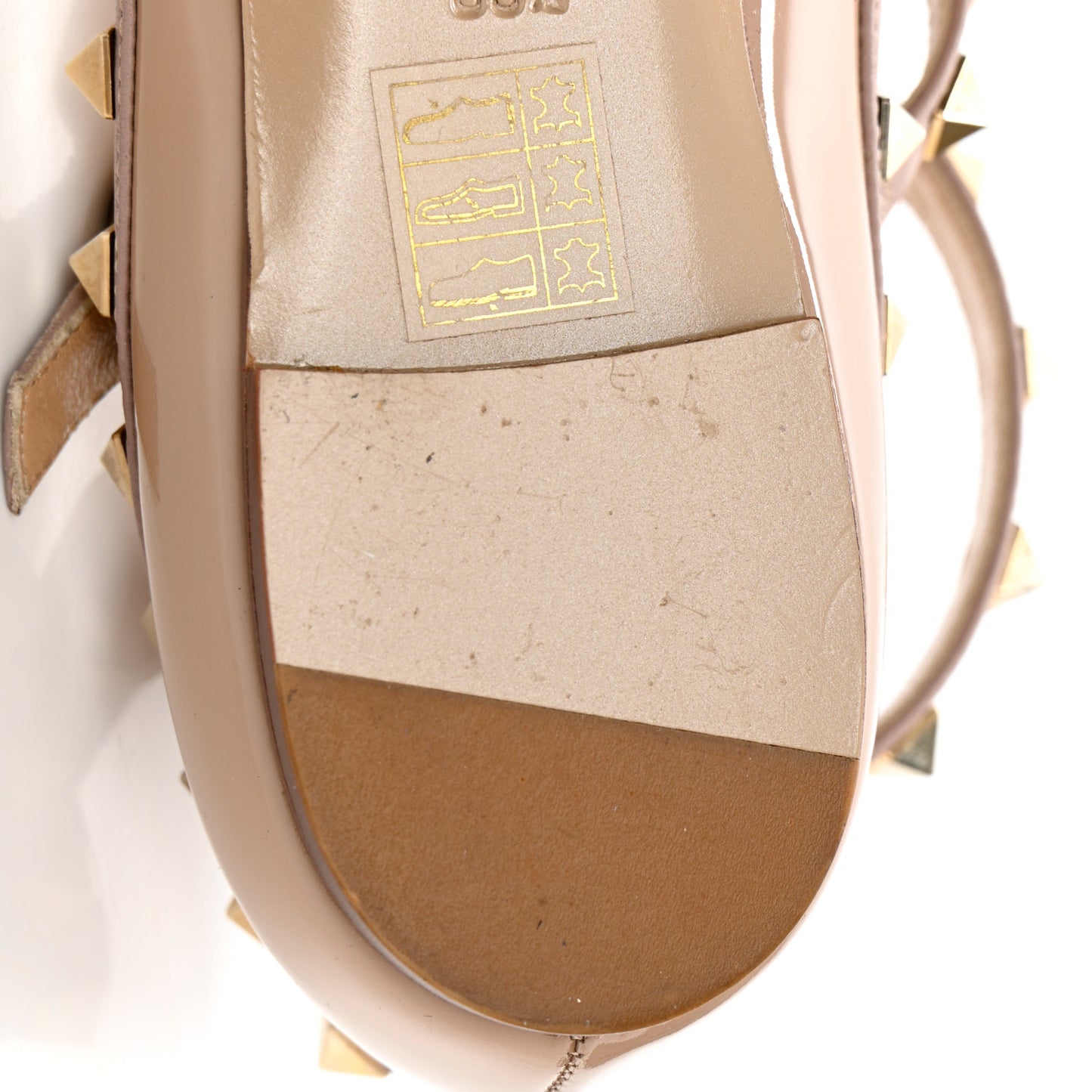 Patent Rockstud Cage Ballerina Flats 35.5 Poudre