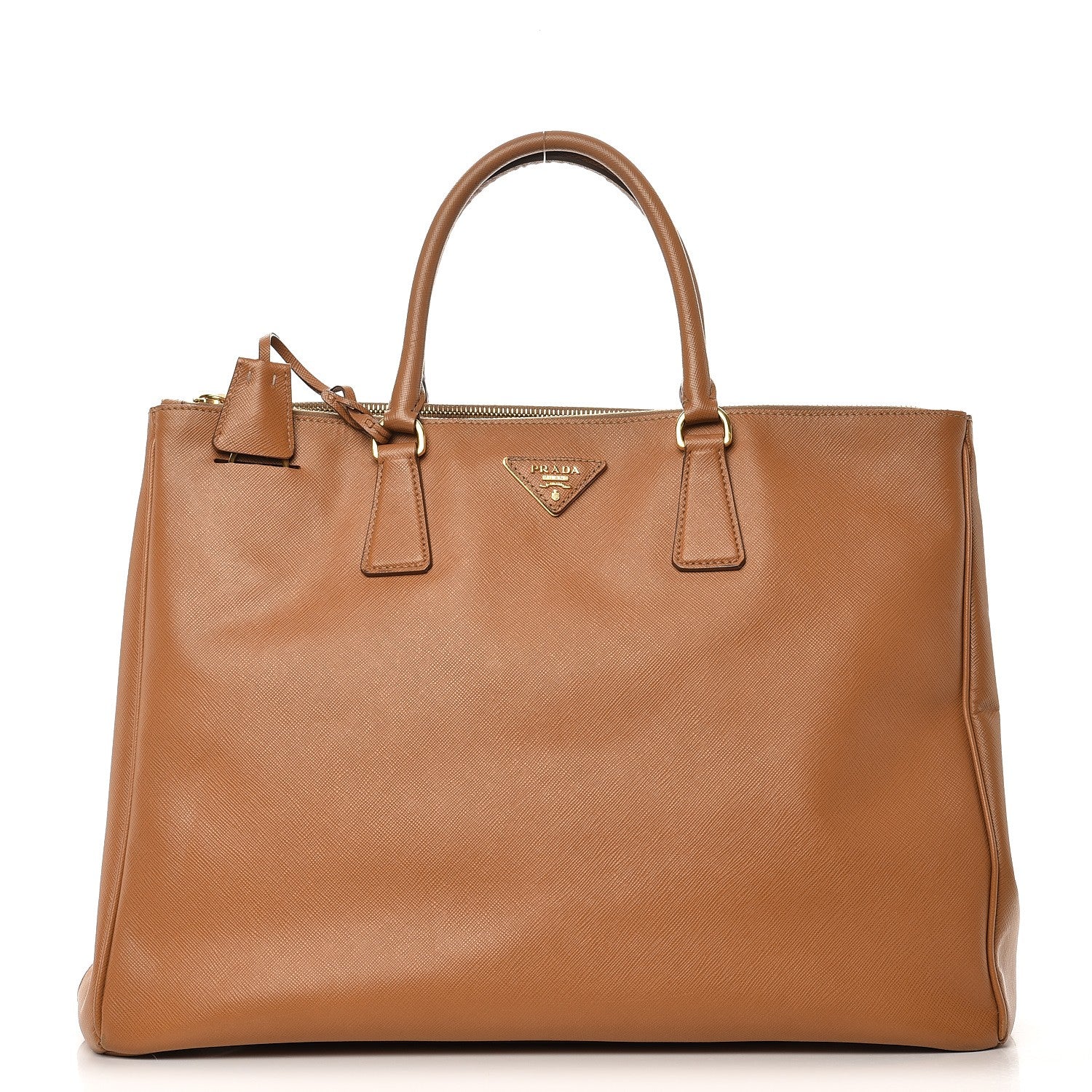 Prada Saffiano Large Galleria Double Zip Tote Caramel 1 of 12
