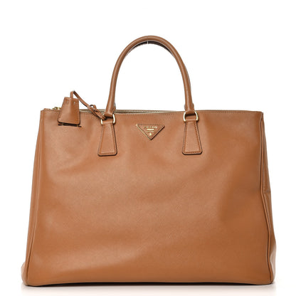 Prada Saffiano Large Galleria Double Zip Tote Caramel 1 of 12
