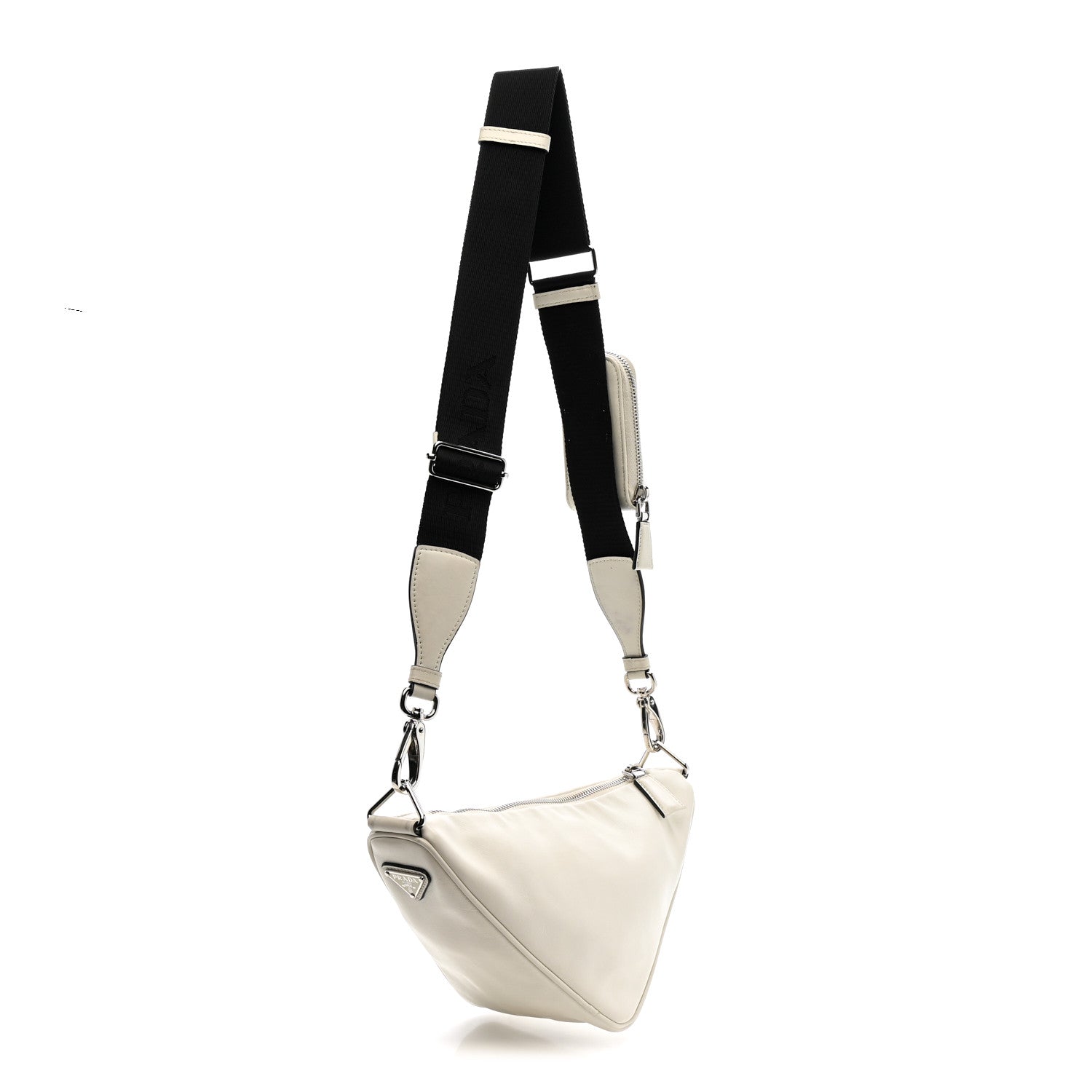 Prada Grace Lux Triangle Shoulder Bag White White 3 of 15