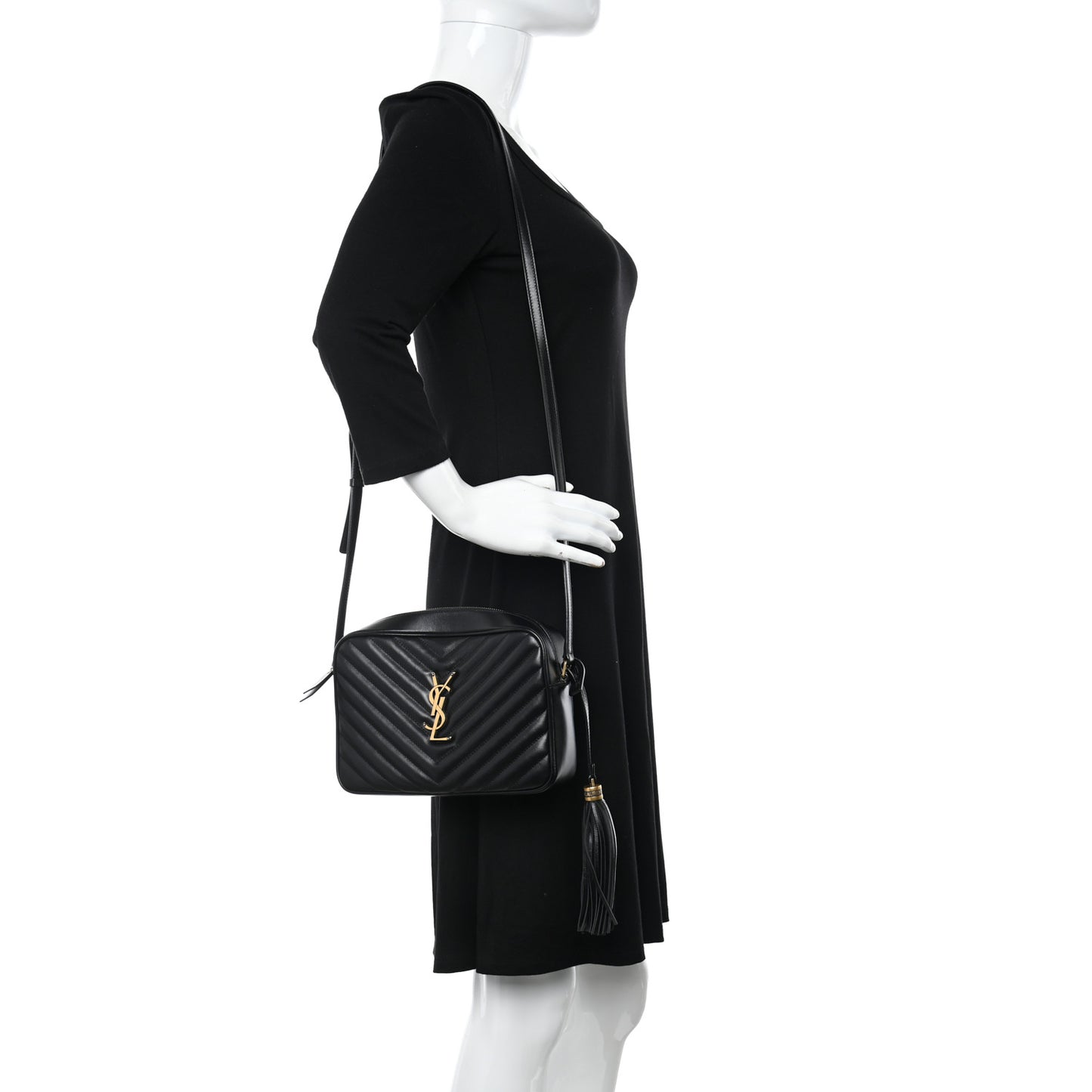 Calfskin Matelasse Monogram Lou Camera Bag Black