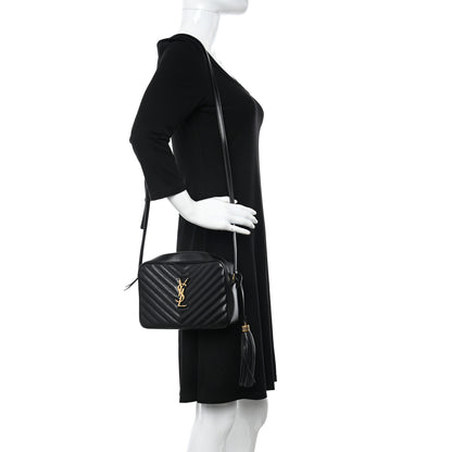 Saint Laurent Calfskin Matelasse Monogram Lou Camera Bag Black 2 of 11