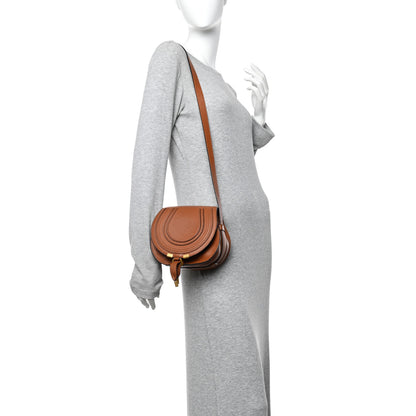Chloe Calfskin Mini Marcie Round Crossbody Bag Tan 2 of 10