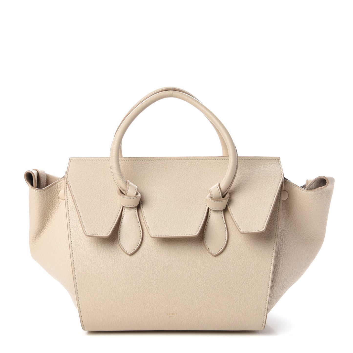 Crisped Calfskin Mini Tie Knot Tote Chalk