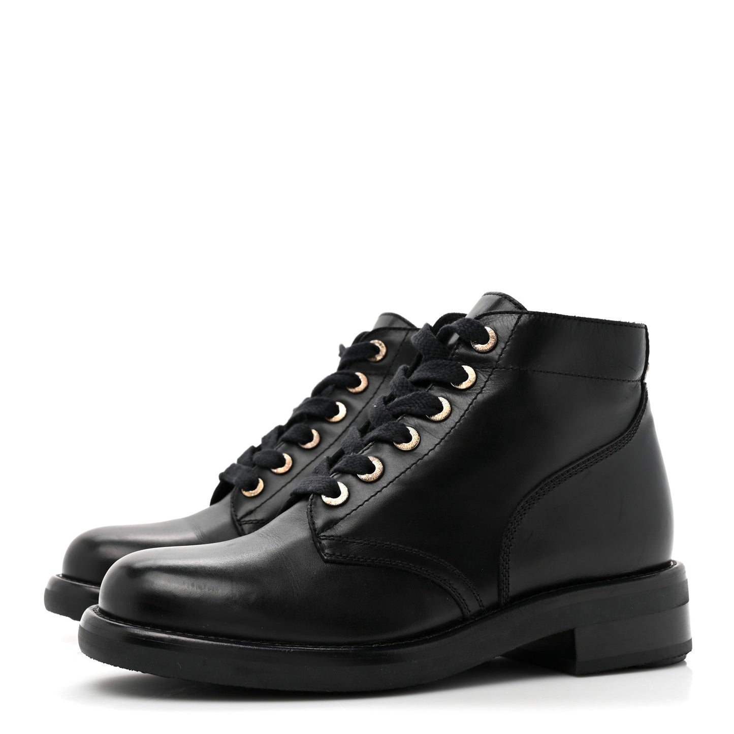 Calfskin Short Boots 36.5 Black