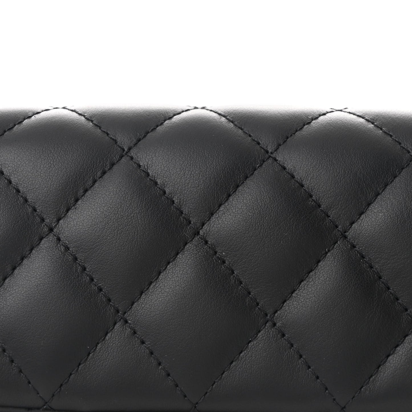 Calfskin Quilted CC Uniform Flap Belt Bag Black