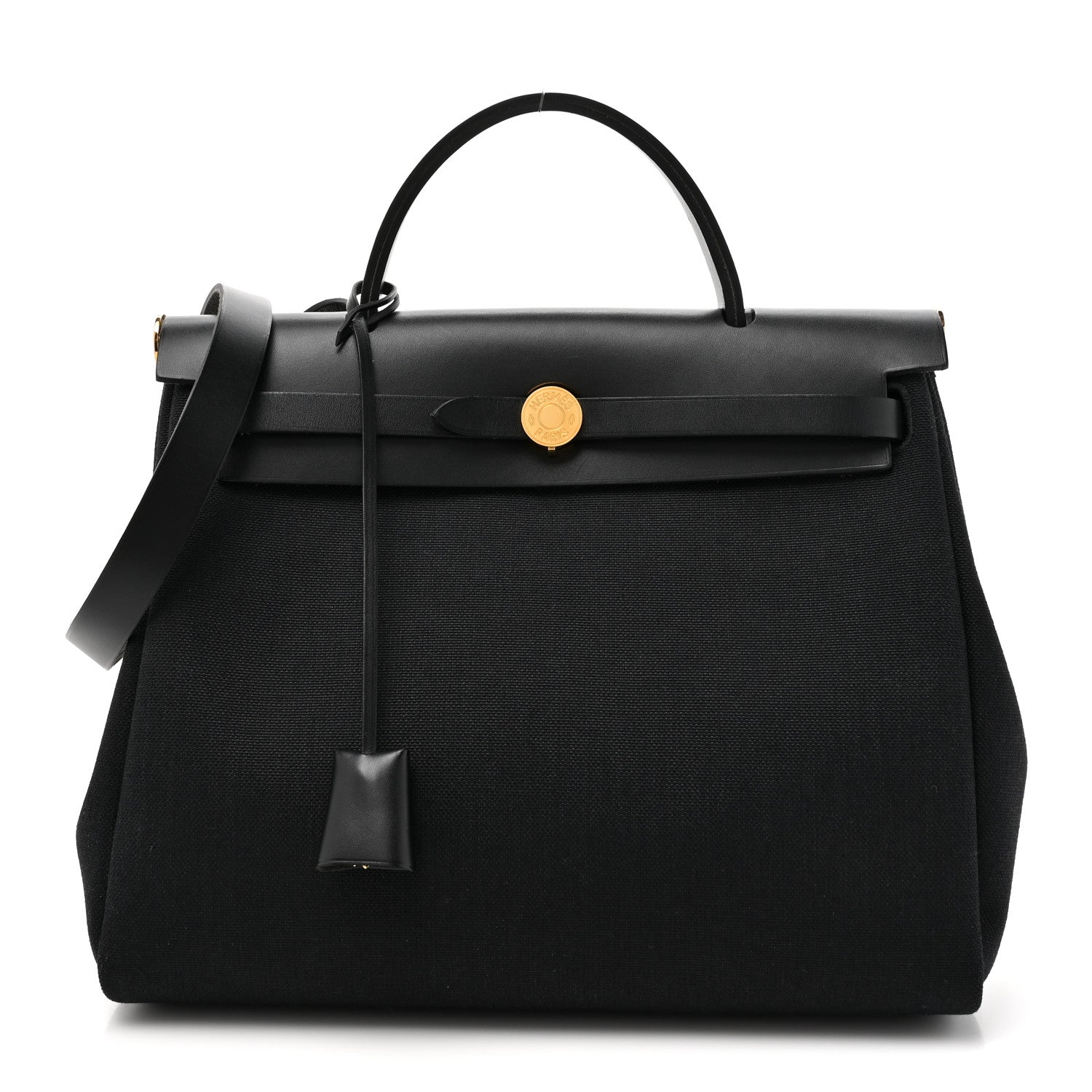 Hermes Military Toile Vache Hunter Herbag Zip PM 31 Black 1 of 12