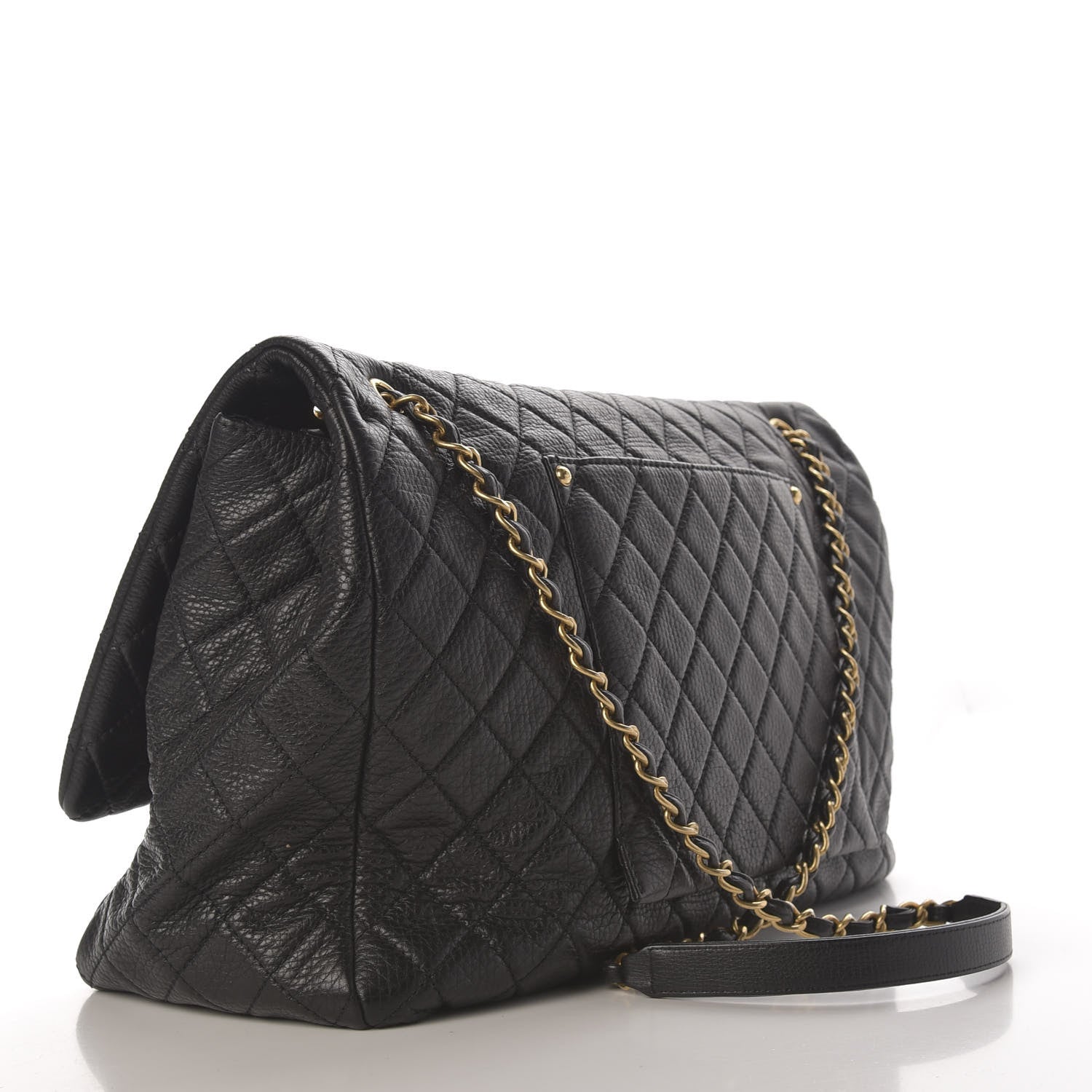 Chanel Calfskin Quilted XXL Travel Flap Bag Black 3 of 11