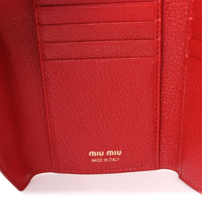 Miu Miu Goatskin Madras Love Envelope Wallet Black 6 of 6