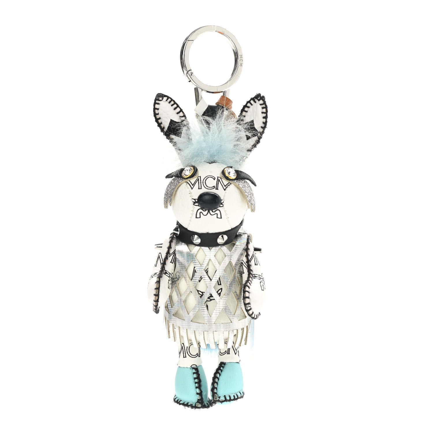 product image of MCM rabbit key ring bag charm FASHIONPHILE