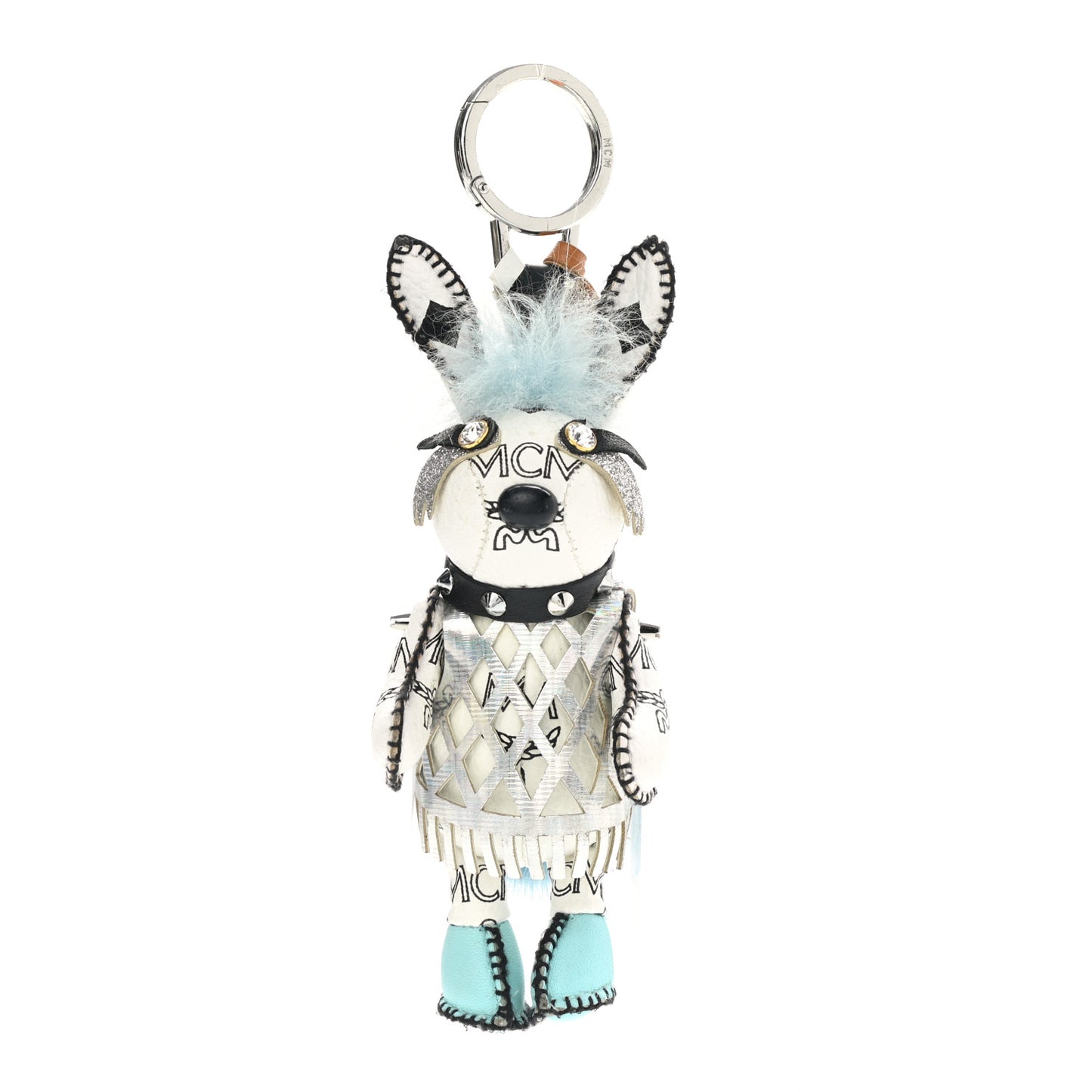 Visetos Punk Rabbit Key Ring Bag Charm White