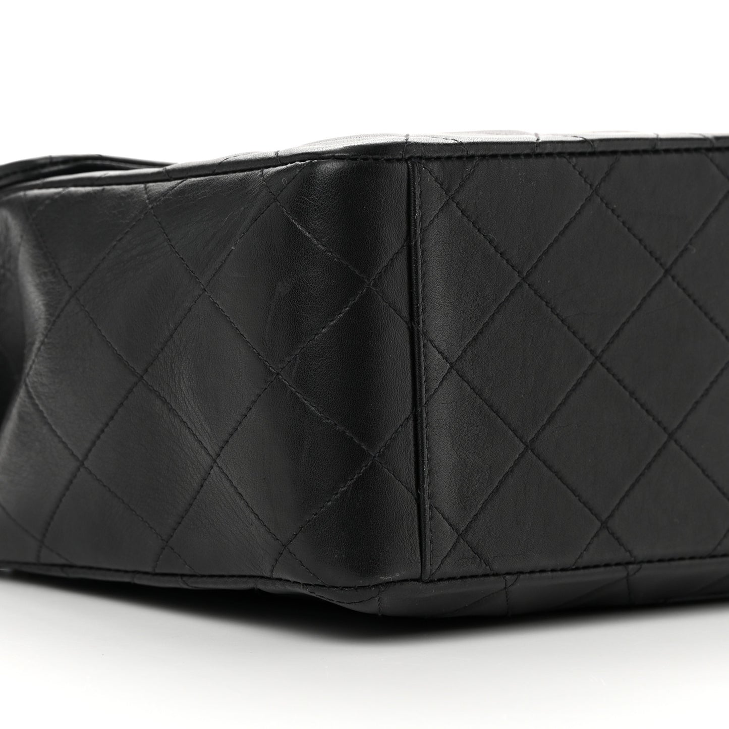 Lambskin Quilted XL Jumbo Single Flap Black