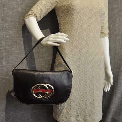 Gucci Leather Britt Shoulder Bag Dark Brown 2 of 8