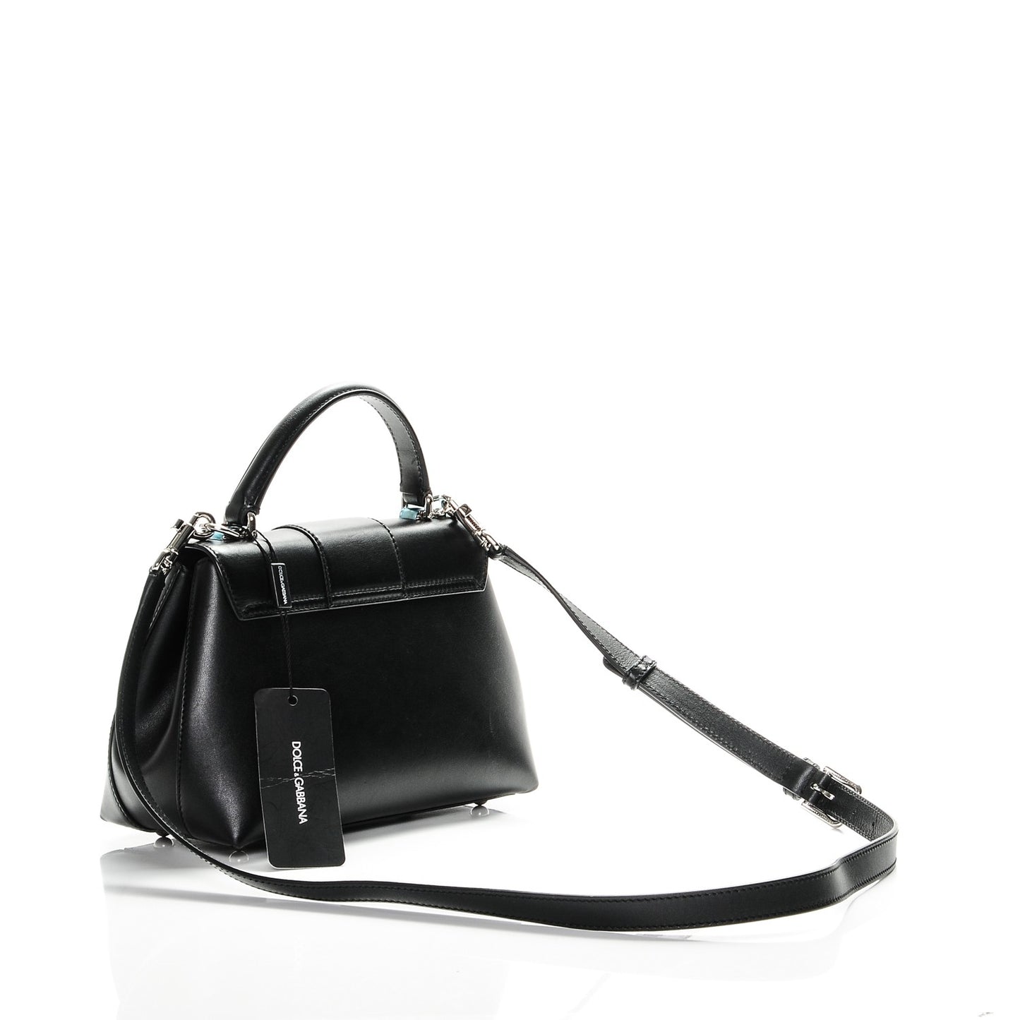 Calfskin Lucia Small Satchel Nero Black