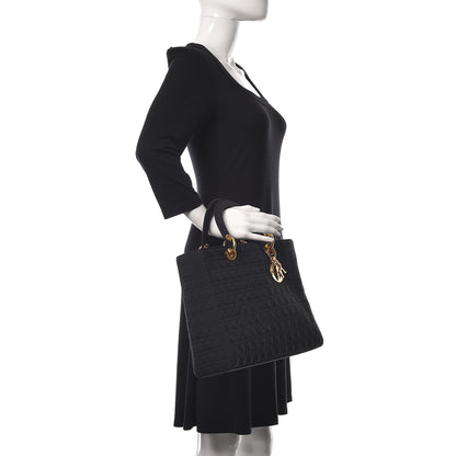 Christian Dior Nylon Cannage Large Lady Dior Black 2 of 15