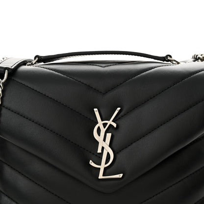 Saint Laurent Calfskin Y Quilted Monogram Small Loulou Crossbody Bag Black 8 of 10