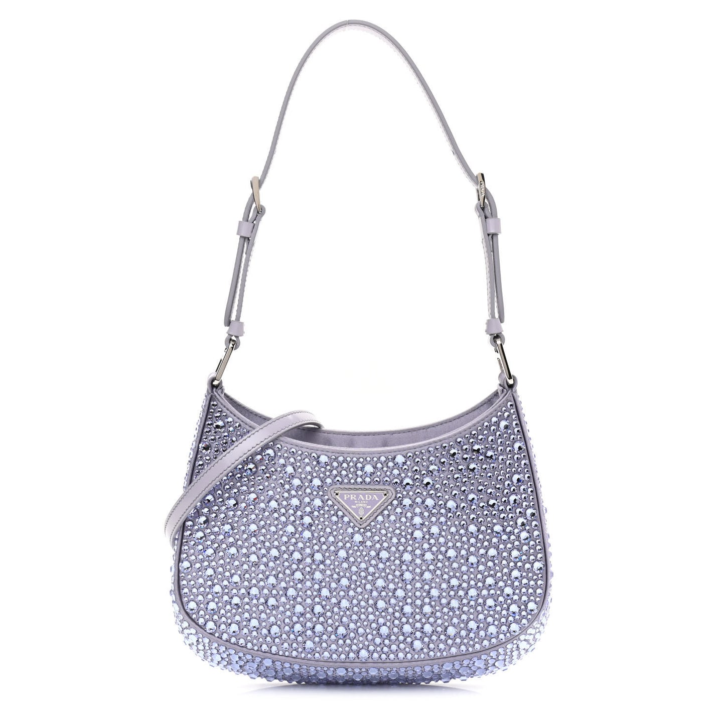 Satin Crystal Cleo Adjustable Strap Shoulder Bag Glicine