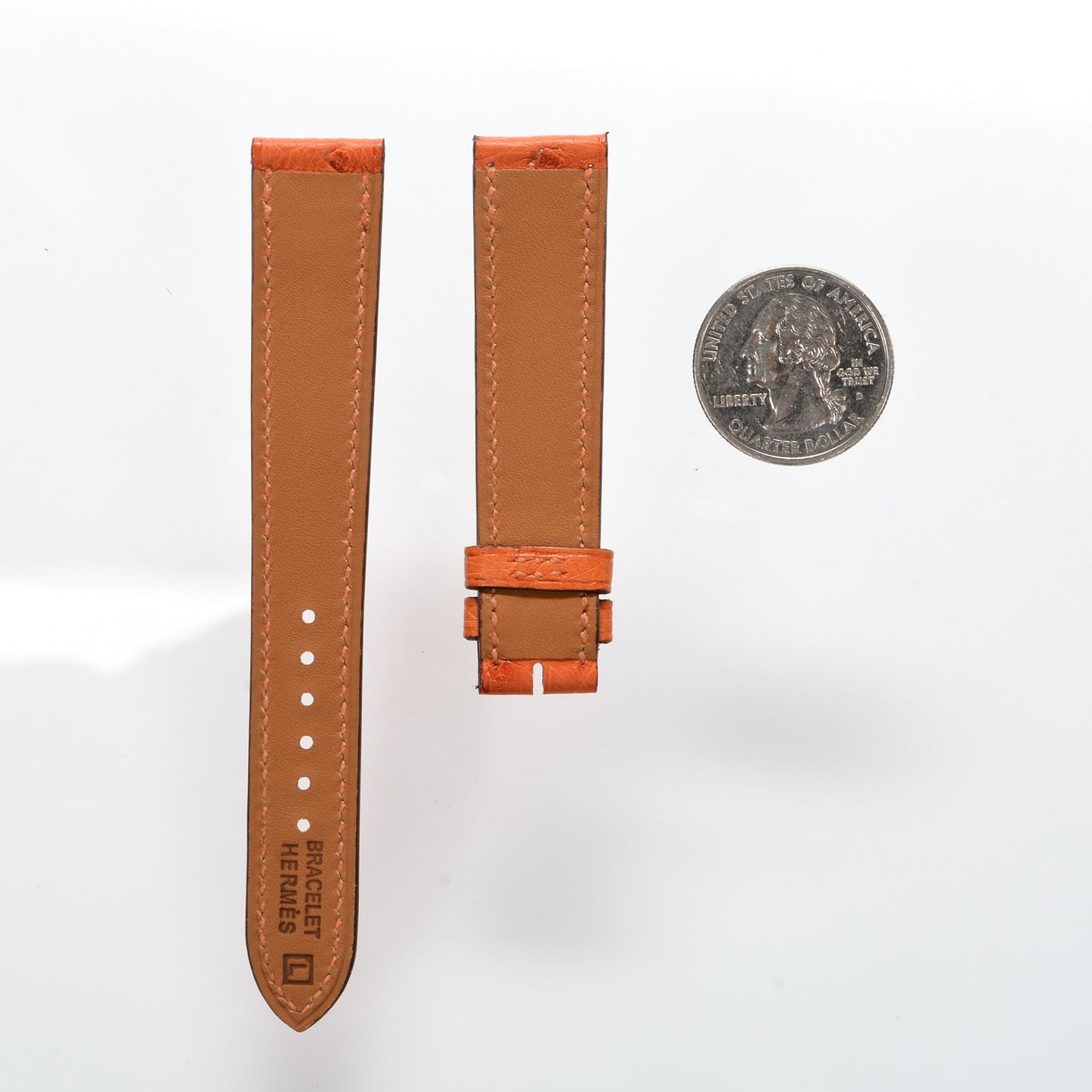 Ostrich Heure H Hour Watch PM Strap Orange