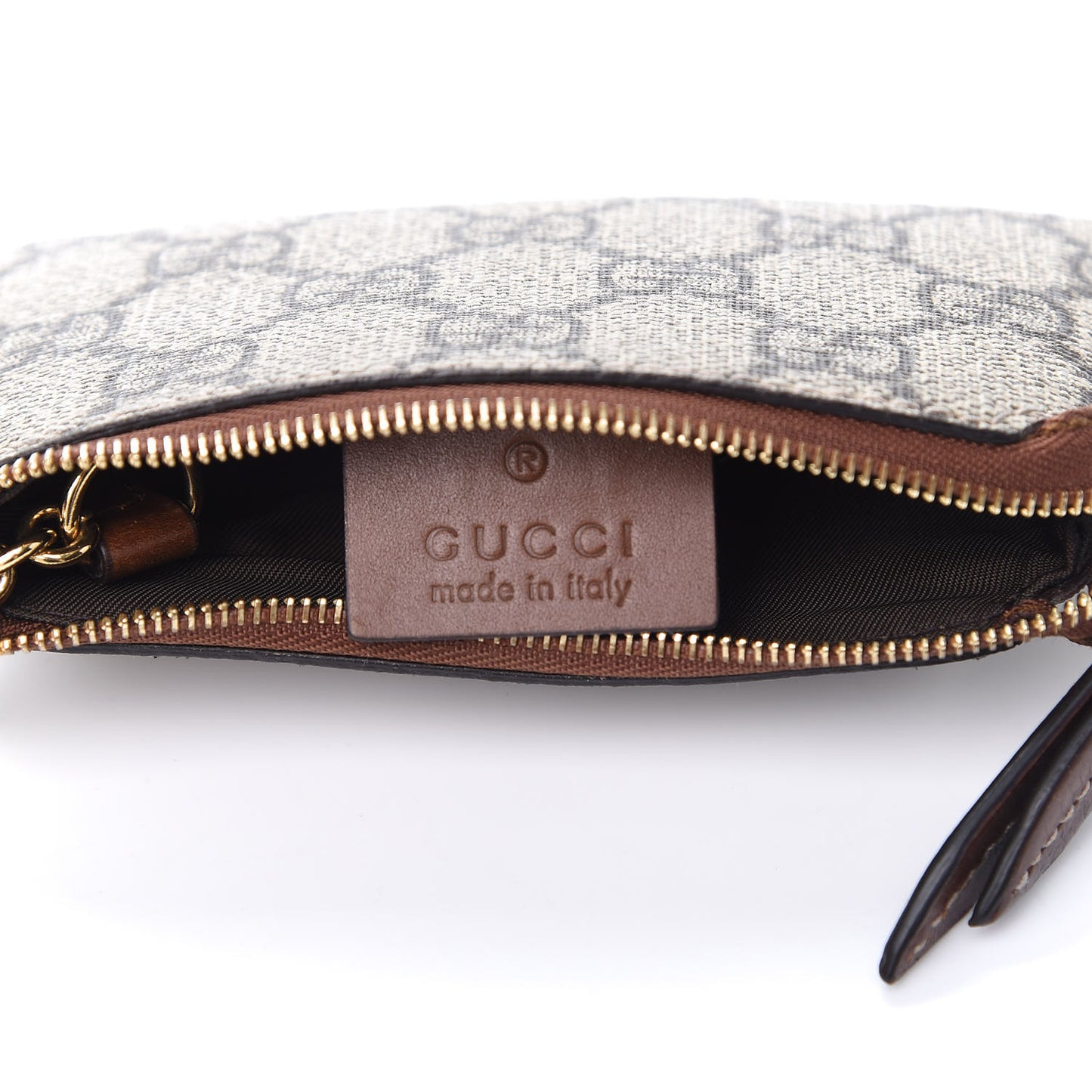 GG Supreme Monogram Key Case Brown
