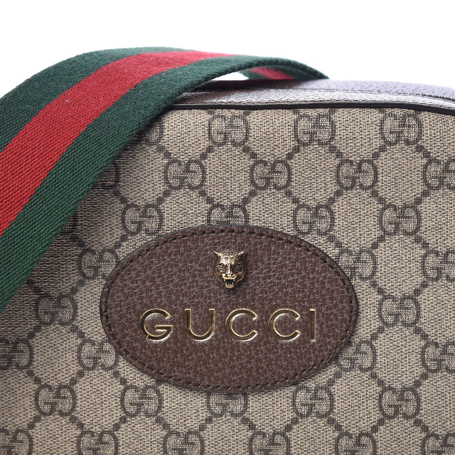 Gucci GG Supreme Monogram Web Neo Vintage Shoulder Bag Beige New Acero Crop 8 of 11