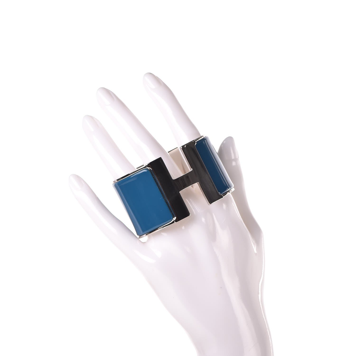 Hermes Enamel Clic Clac H Bracelet Extra Wide PM Bleu Profond 2 of 5