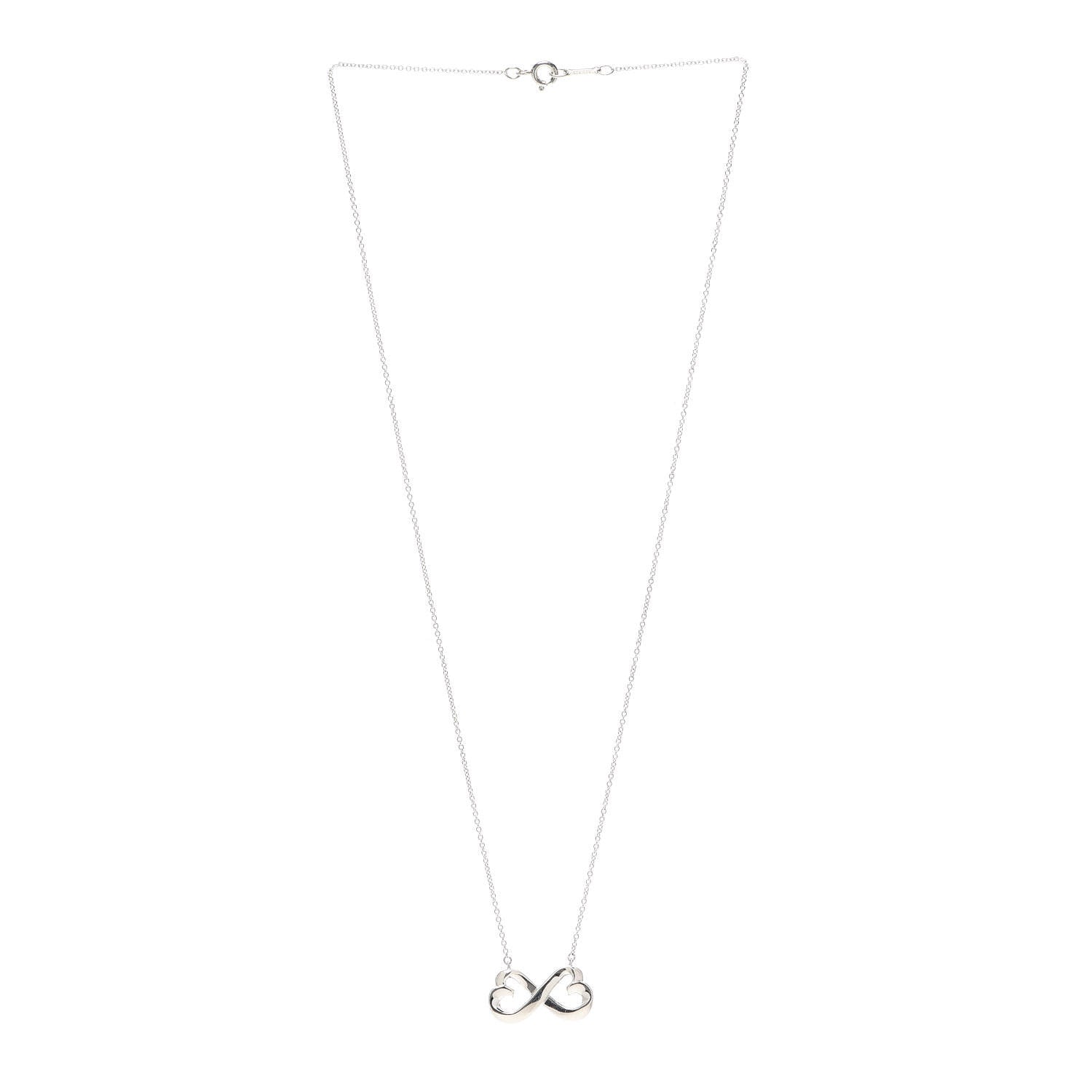 Tiffany Sterling Silver Paloma Picasso Double Loving Heart Pendant Necklace 3 of 8