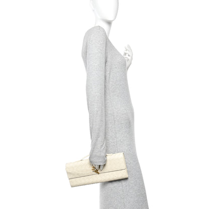 Bottega Veneta Nappa Intrecciato Long Andiamo Top Handle Clutch Sea Salt 2 of 10