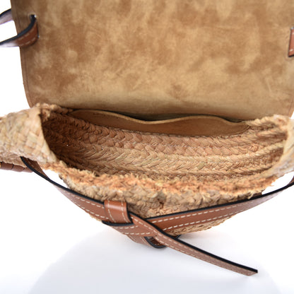 Loewe Calfskin Raffia Small Gate Crossbody Bag Natural Tan 5 of 10