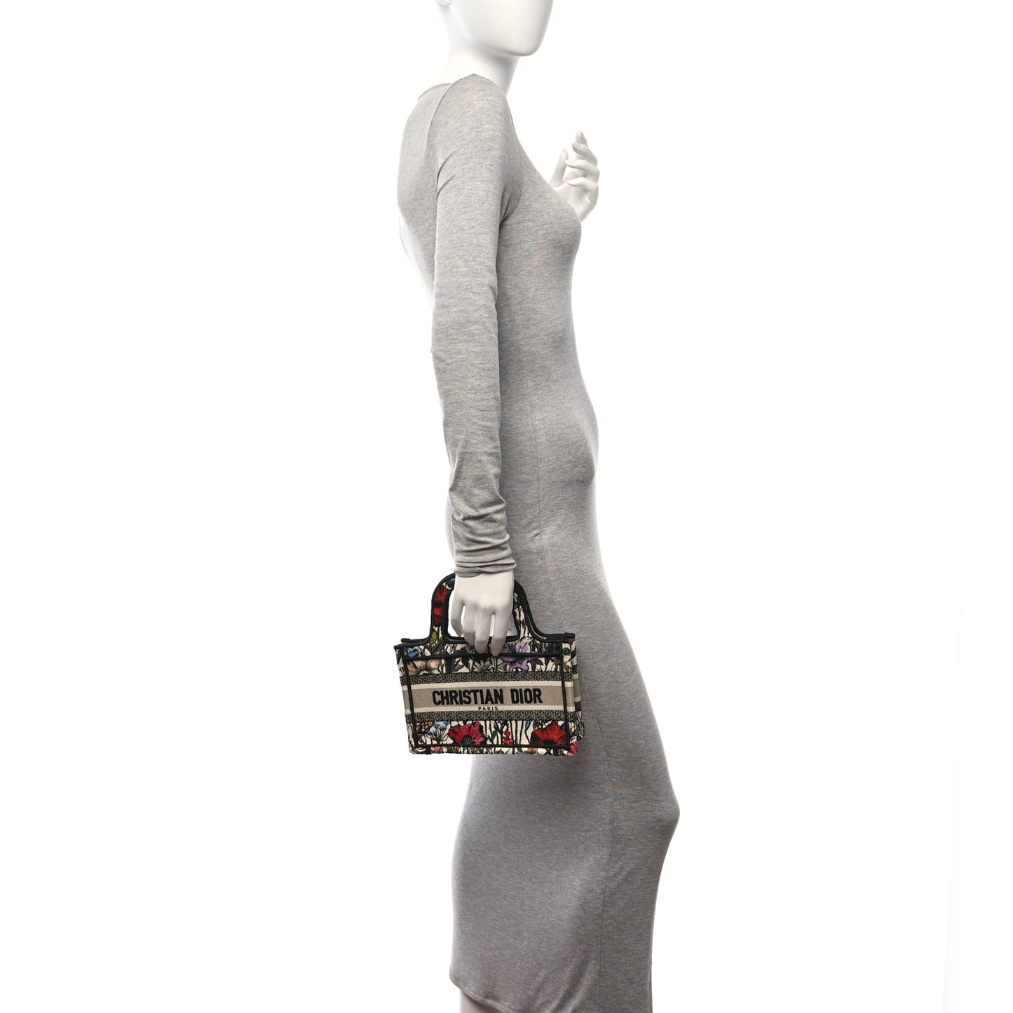 Canvas Embroidered Mille Fleurs Mini Book Tote Multicolor